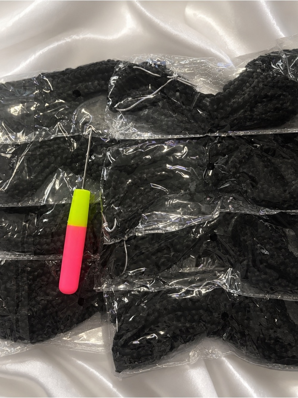 Black Braided Belts with Neon Pink/Yellow Hook